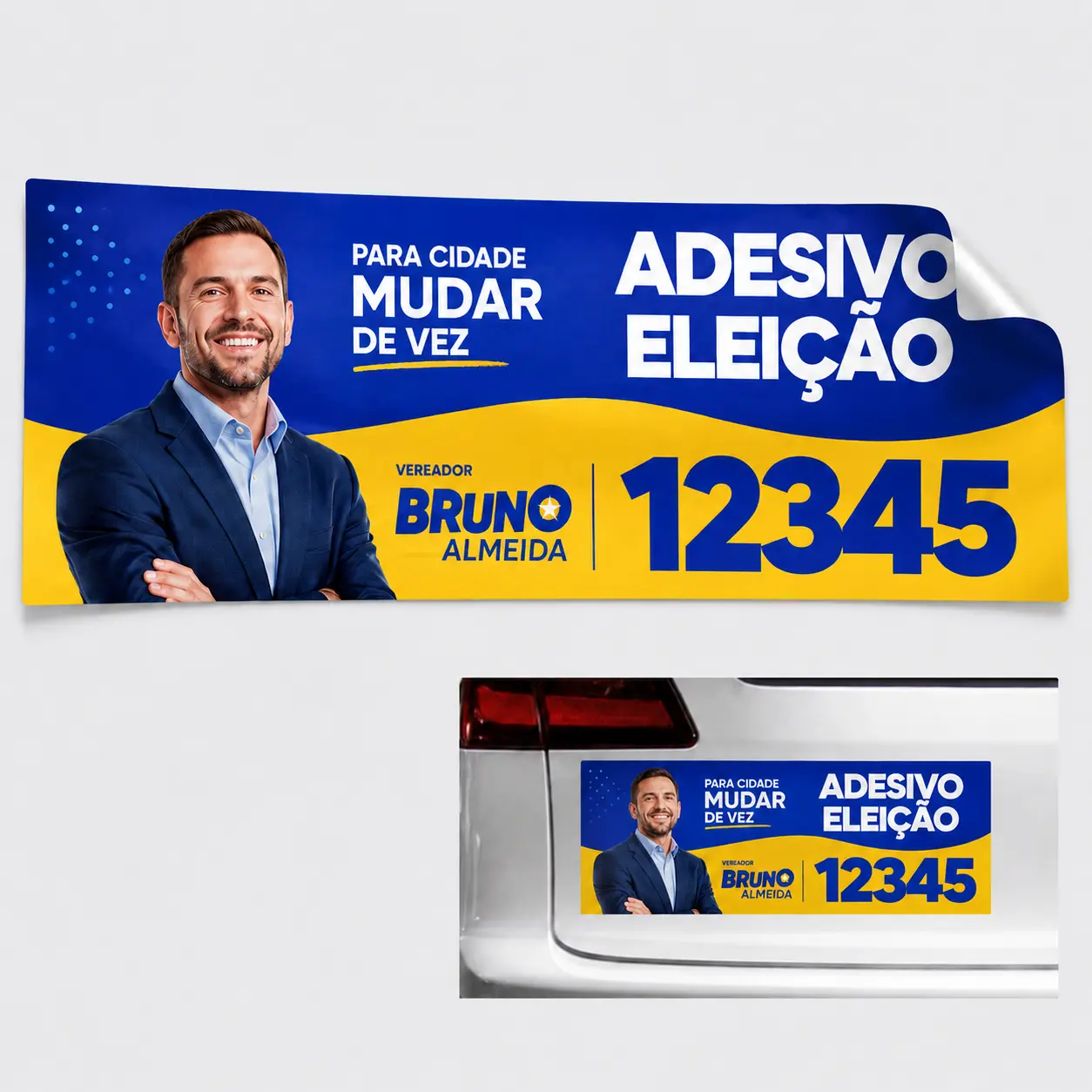 Adesivo Eleitoral Personalizado 15 × 30 cm